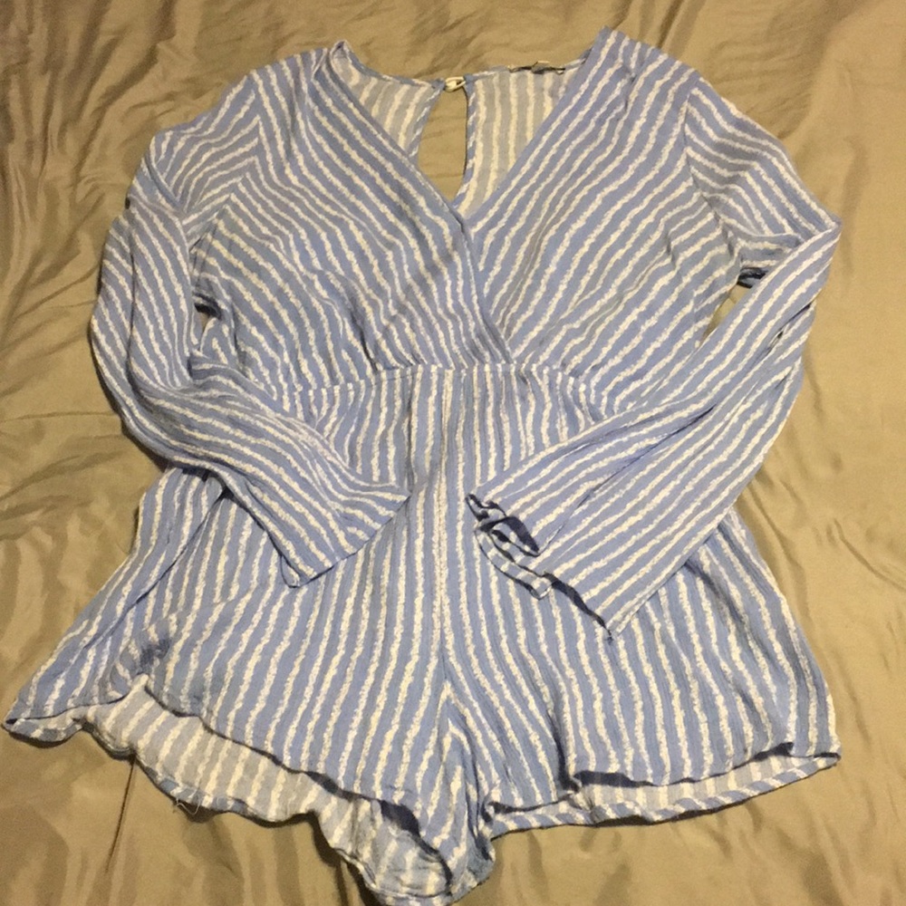 Blue Striped Romper